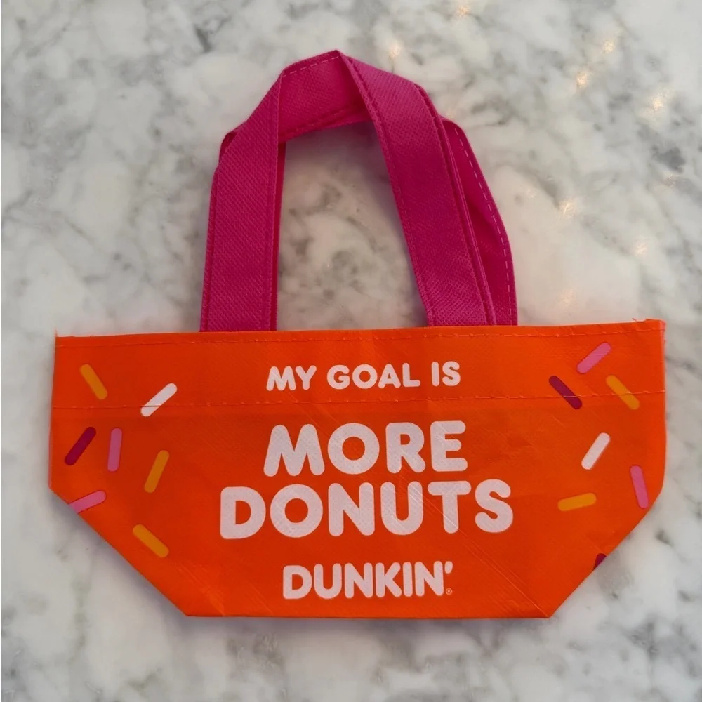 Dunkin' Donuts Limited Edition Orange & Pink Donut Tote Bag